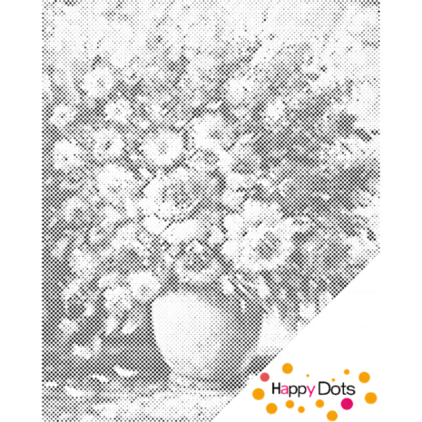 DOT Painting Vase mit Blumen