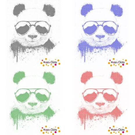 DOT Painting Panda met zonnebril