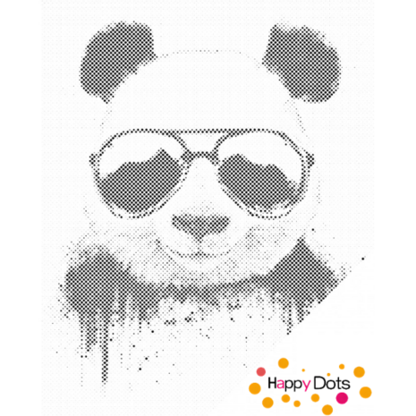 DOT Painting Panda met zonnebril