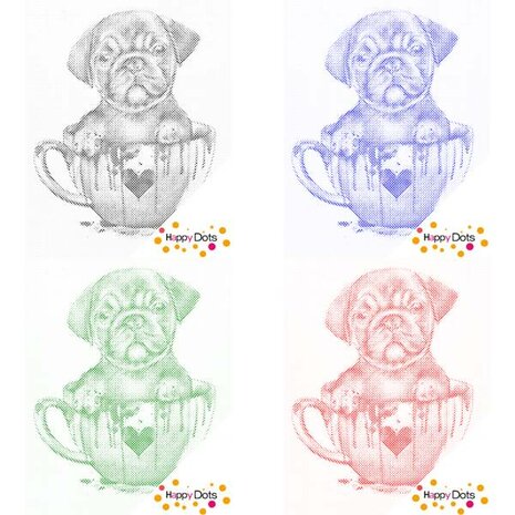 DOT Painting Chiot dans une tasse