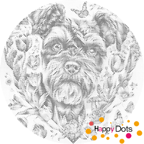 DOT Painting Dog in heart - Schnauzer