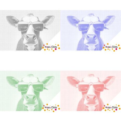 DOT Painting Cow with sunglasses