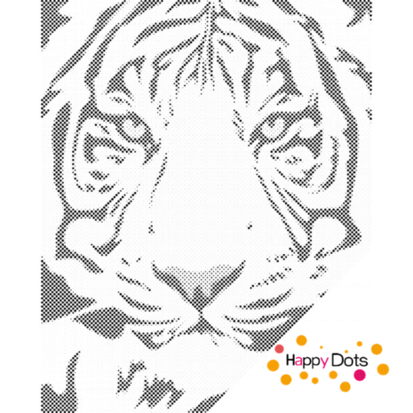 DOT Painting White Tiger