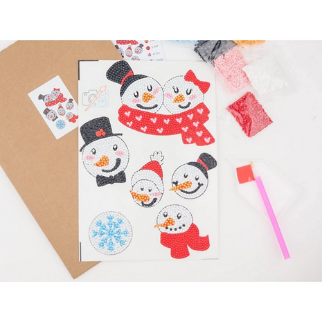 Diamond Painting Stickers - Bonhomme de Neige