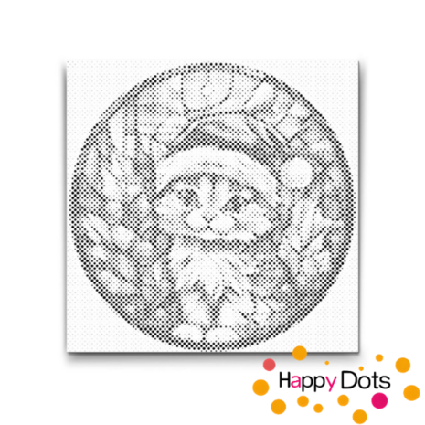 DOT Painting Chaton de No&euml;l