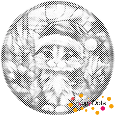 DOT Painting Chaton de No&euml;l