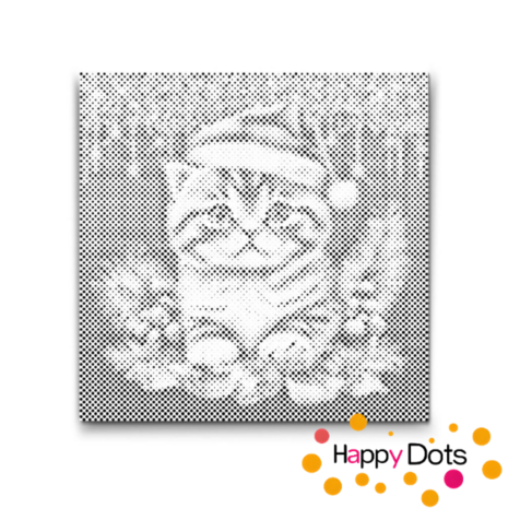 DOT Painting Chaton de No&euml;l 02