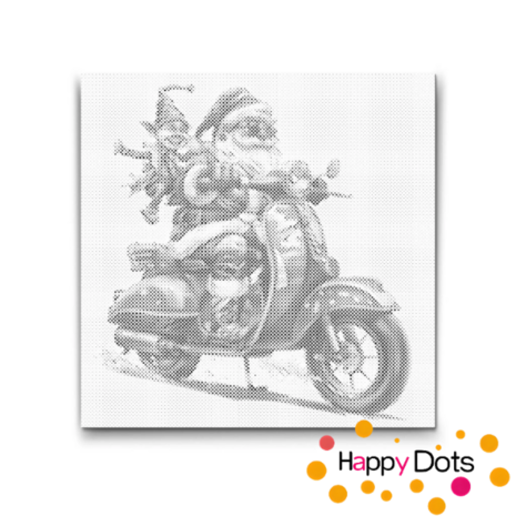 DOT Painting Weihnachtsmann auf Vespa