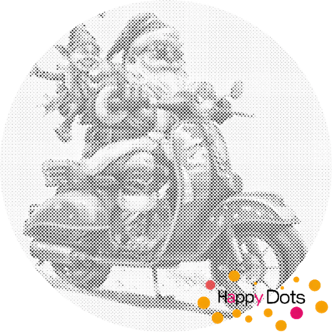 DOT Painting Weihnachtsmann auf Vespa