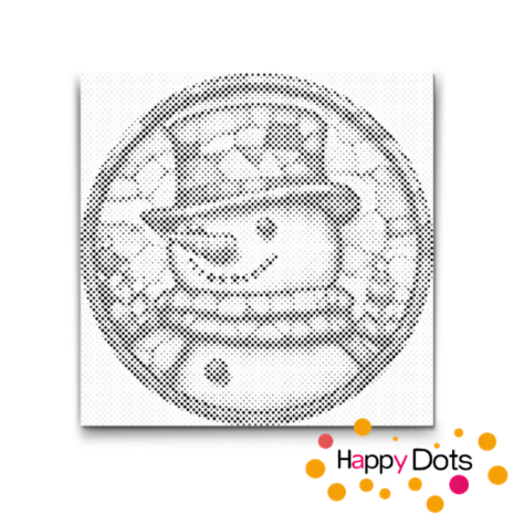 DOT Painting Snowman portrait