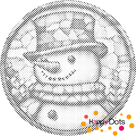 DOT Painting Snowman portrait