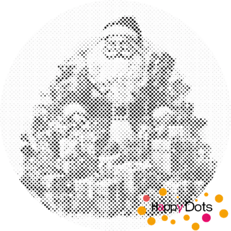 DOT Painting Santa Claus with Gifts