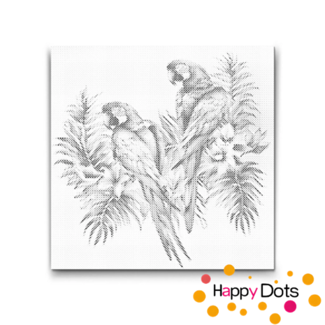 DOT Painting Two parrots