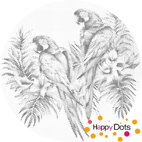 DOT Painting Two parrots