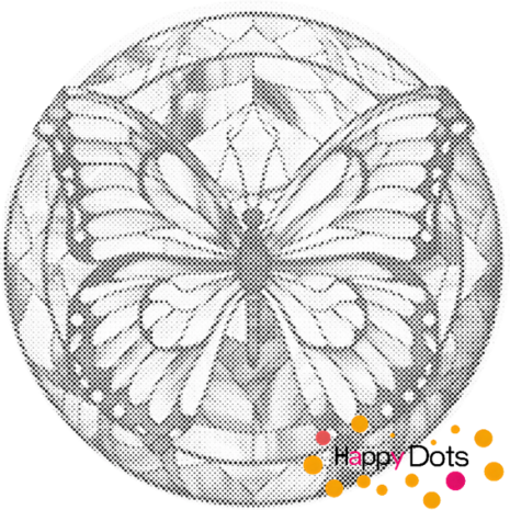 DOT Painting Papillon rond