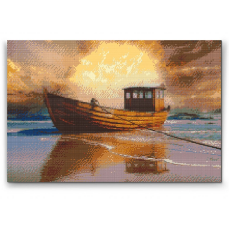 Diamond Painting Bateau au Coucher du Soleil