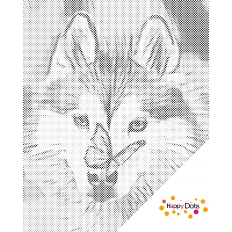 DOT Painting Husky mit Schmetterling