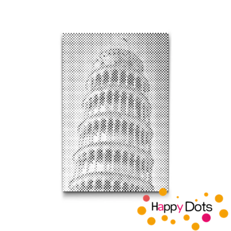 DOT Painting Tower of Pisa closeup