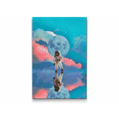 Diamond Painting Astronaut blau