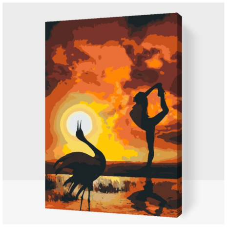 Peinture par num&eacute;ro Danse au coucher du soleil