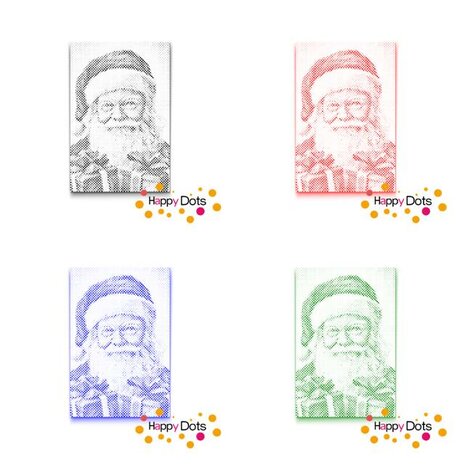 DOT Painting Santa Claus with presents