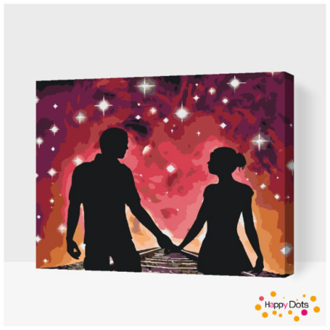 Peinture par num&eacute;ro Couple dans la nuit