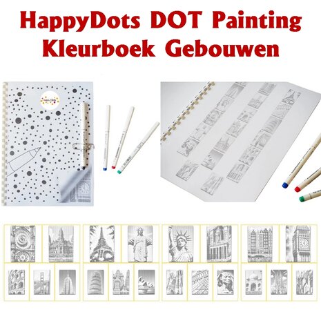 DOT Painting Kleurboek Beroemde gebouwen