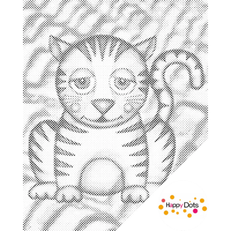 DOT Painting Funny Cat