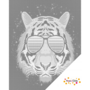 DOT Painting Tiger mit Sonnenbrille