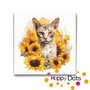 Diamond Painting Cat with Sunflowers - Devon Rex