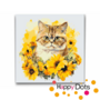 Paint by Numbers Cat with Sunflowers - Exotic Shorthair