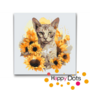 Peinture par numero Chat avec Tournesols - Devon Rex