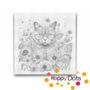 DOT Painting Cat with Sunflowers - British Shorthair