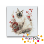 Peinture par numéro Chat avec Fleurs - Birman