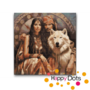 Diamond Painting Indianer-Paar mit Wolf