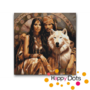 Paint by number Indian couple with wolf