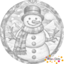 DOT Painting Schneemann mit Schal