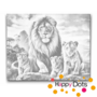 DOT Painting Famille de lions