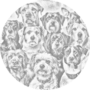 DOT Painting Famille de chiens