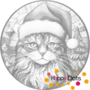 DOT Painting Kat met Kerstmuts 01