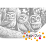 DOT Painting Owls on a branch