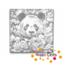 DOT Painting Panda among flowers