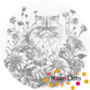 DOT Painting Cat with flowers - Pers