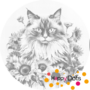 DOT Painting Cat with sunflowers - Ragdoll