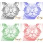 DOT Painting Katze mit Sonnenbrille