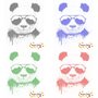 DOT Painting Panda with sunglasses