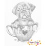 DOT Painting Chiot dans une tasse