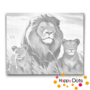 DOT Painting Lion with Cubs