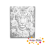 DOT Painting Tiger mit Rosen