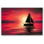 Diamond Painting Boot bei rotem Sonnenuntergang